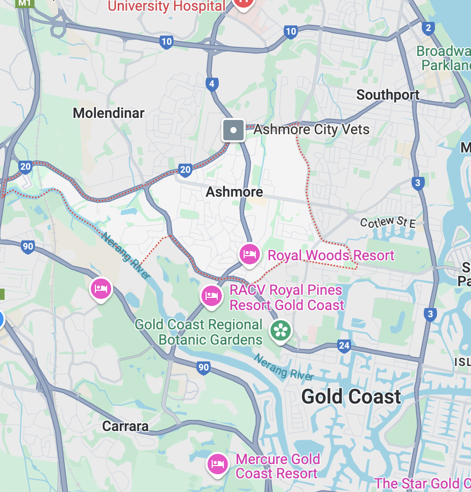 Map of Ashmore service area